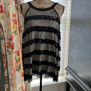 Inc sequin and mesh tunic